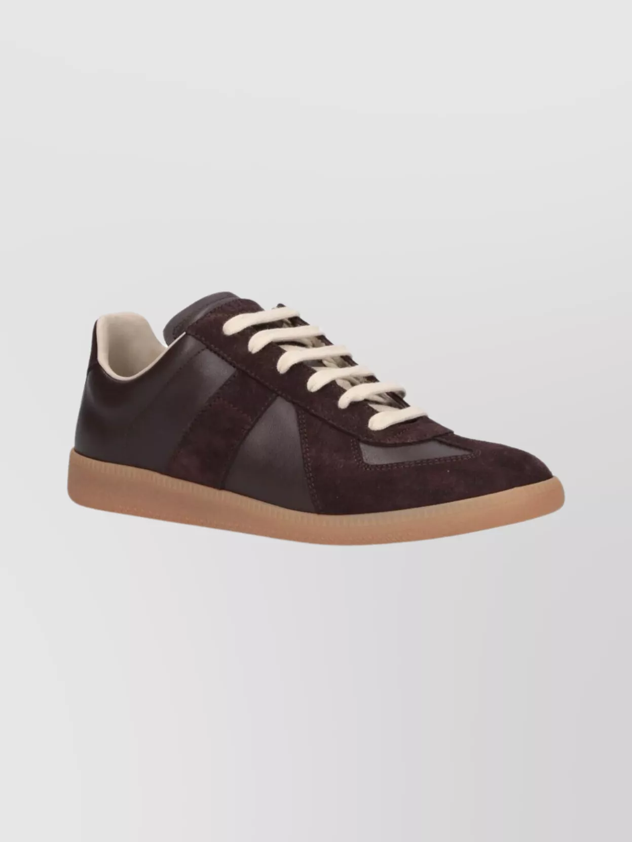 Maison Margiela Low Top Leather Sneakers With Round Toe