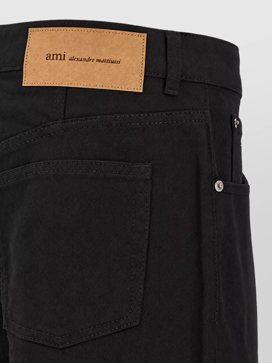 Ami Paris Denim Wide-Leg Straight-Leg Jeans