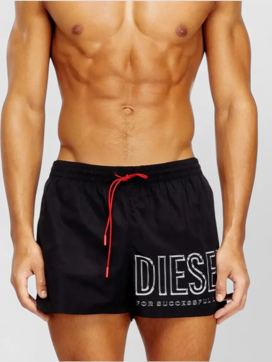 Diesel Logo Drawstring Swim Shorts