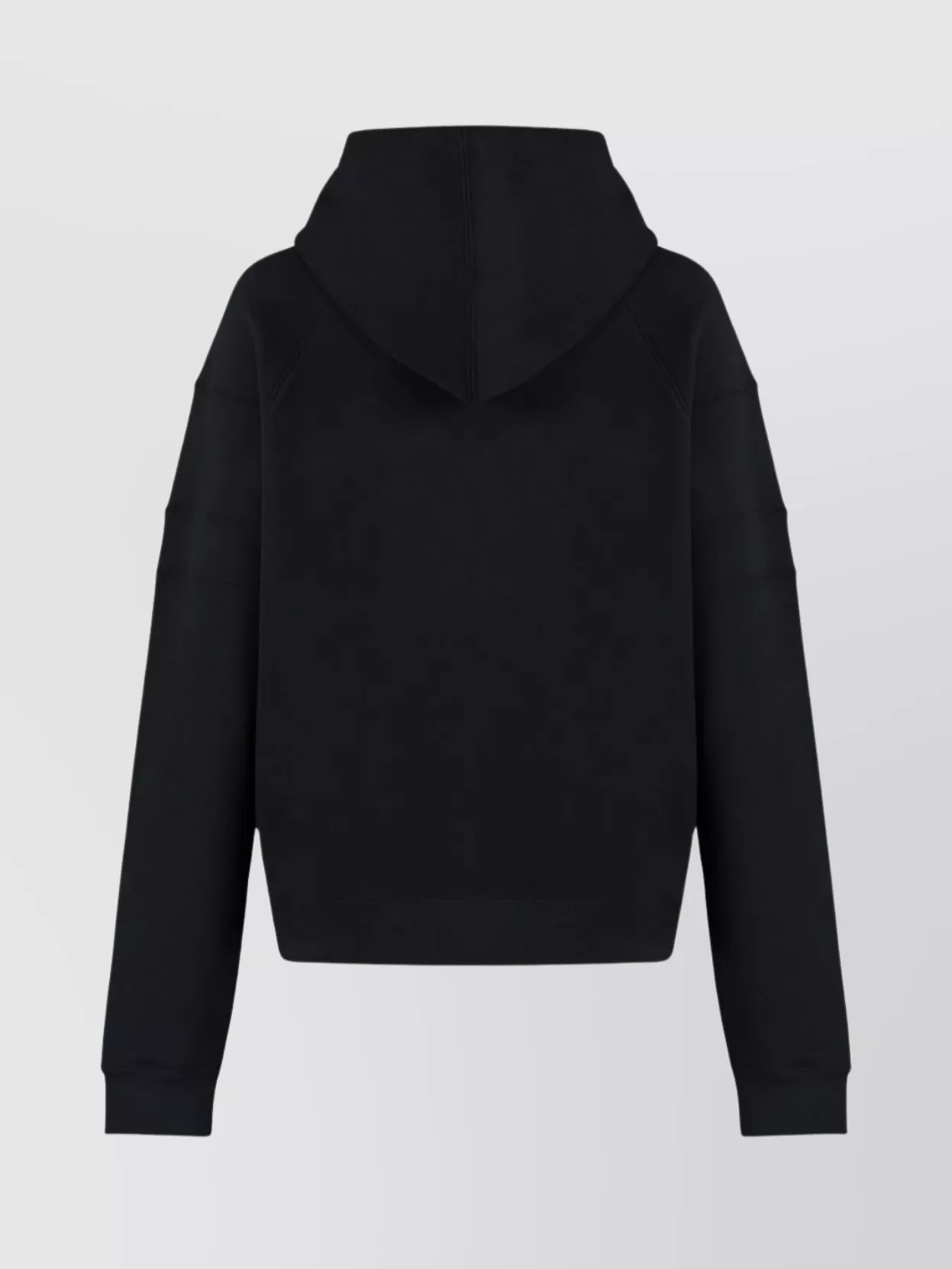 Saint Laurent Ribbed Cotton Hoodie With Hood And Pocket