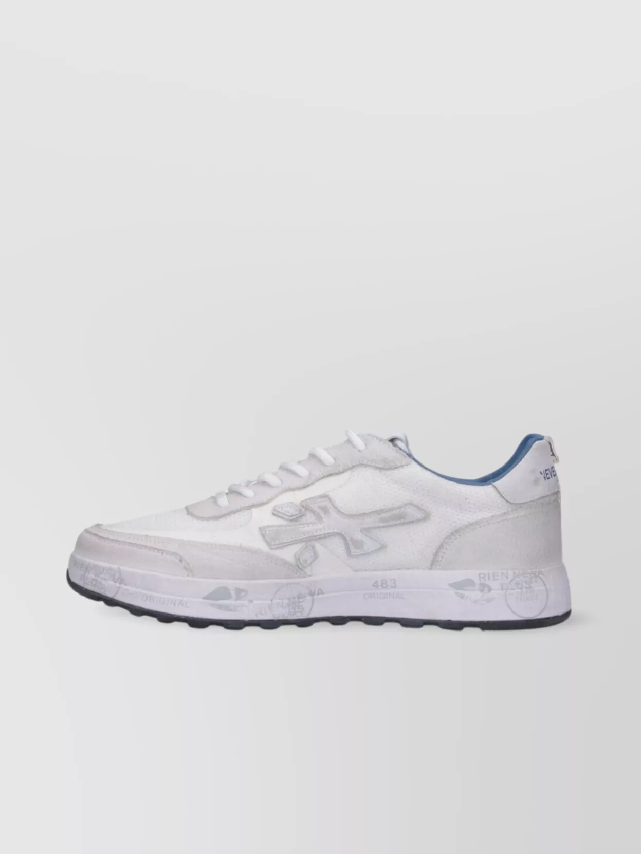Premiata Low Top Round Toe Rubber Sole Sneakers