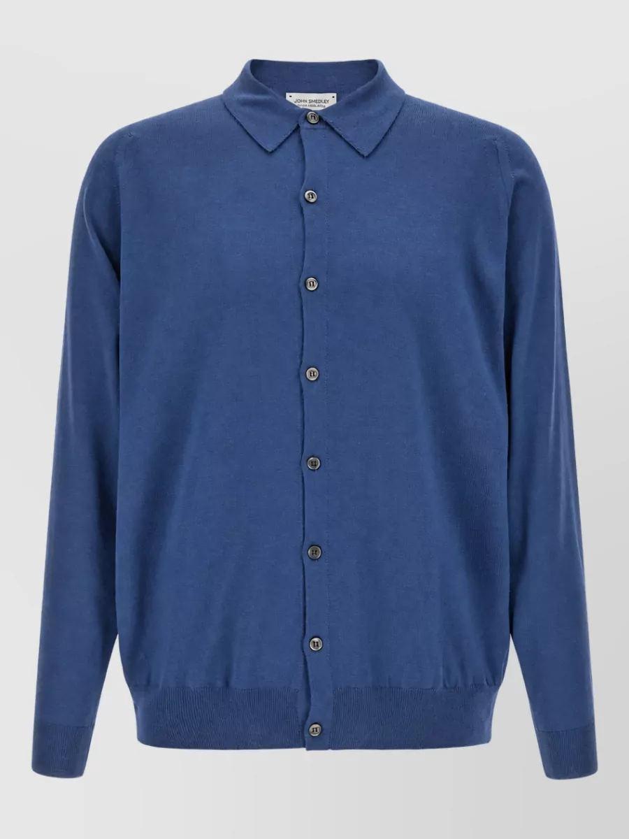 John Smedley merino wool ribbed long-sleeve shirt