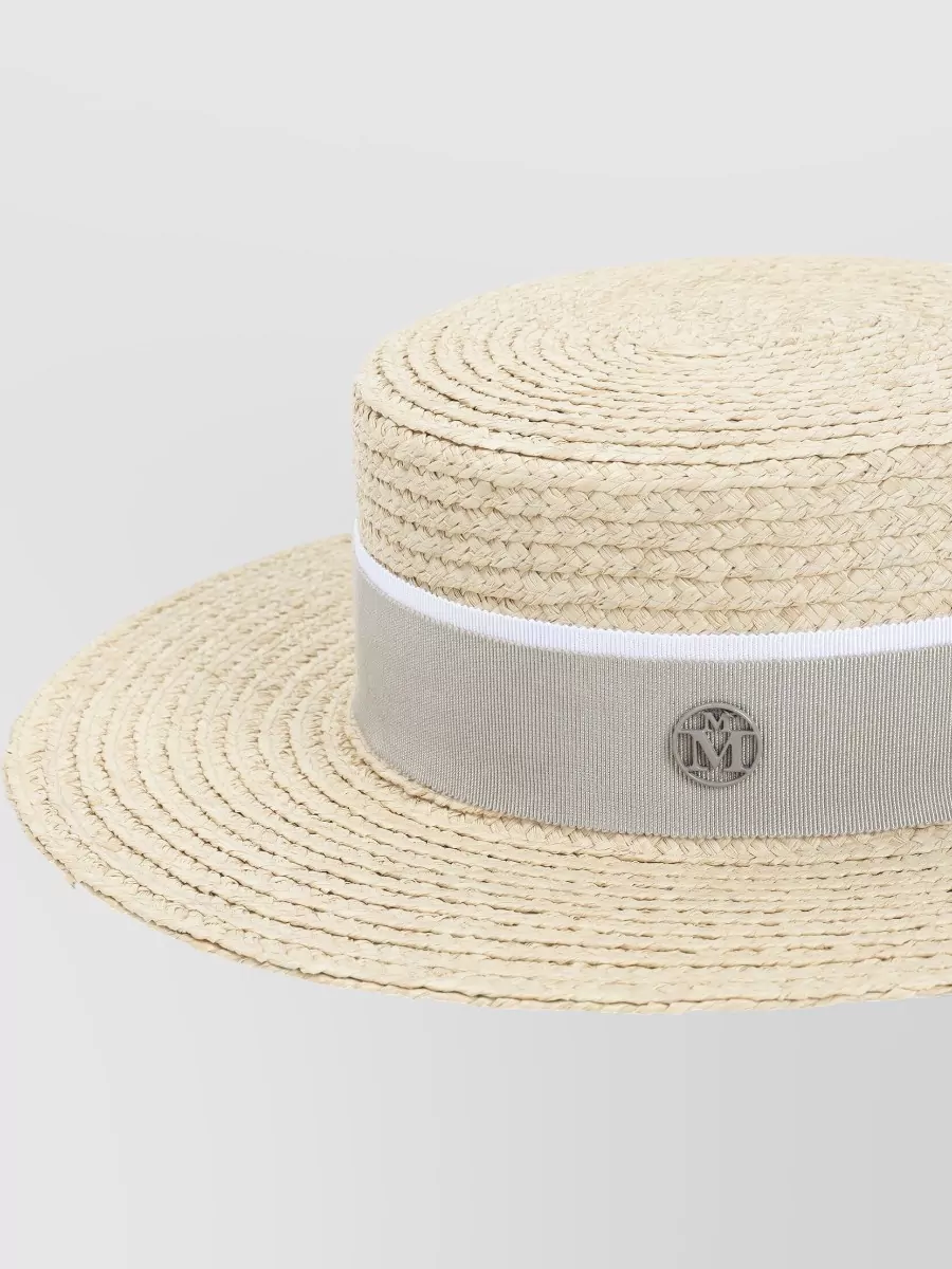 Maison Michel Kiki Straw Hat Wide Brim Ribbon