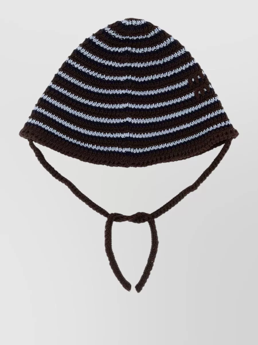 Miu Miu Striped Crochet Bucket Hat