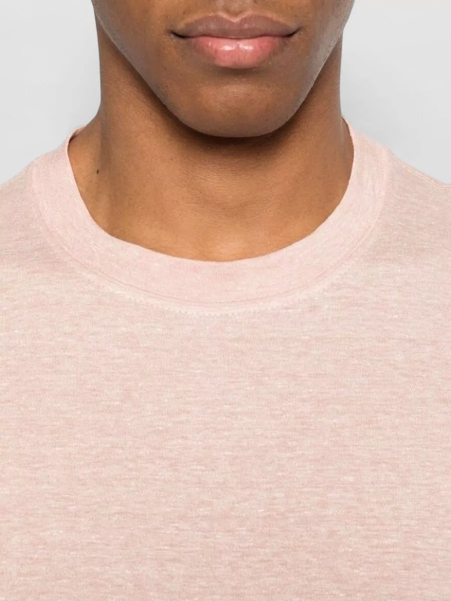 Brunello Cucinelli Linen Blend Crew Neck Short Sleeve T-Shirt