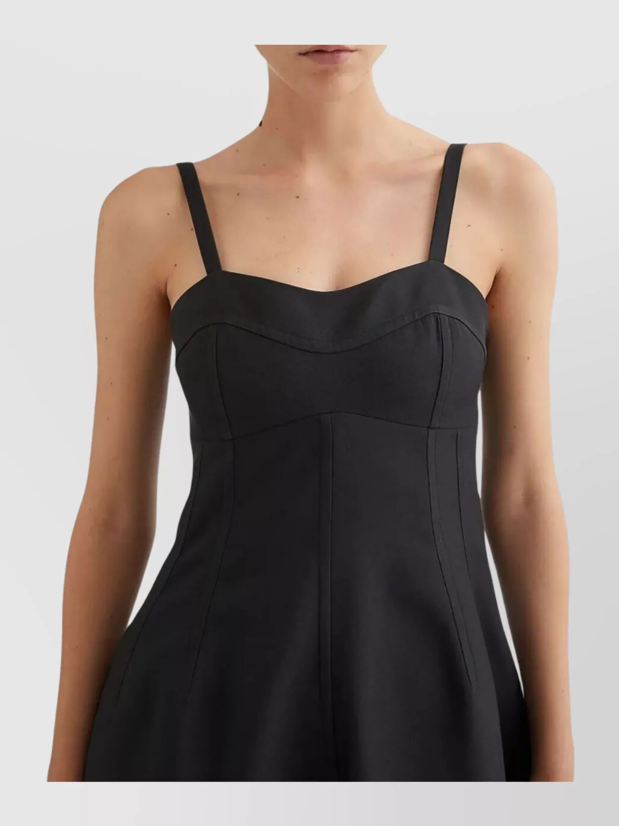 Jil Sander Sweetheart Neckline Fitted Bodice Flared Skirt Dress