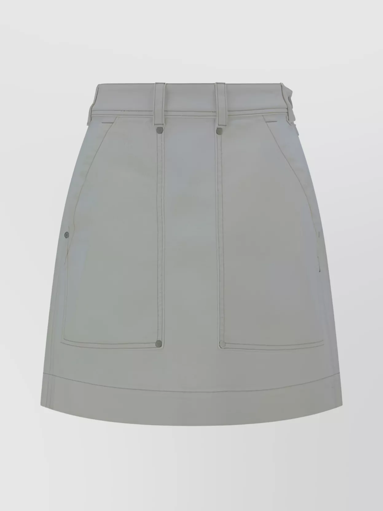 Shop Brunello Cucinelli Dyed Cotton Skirt Cargo Pockets