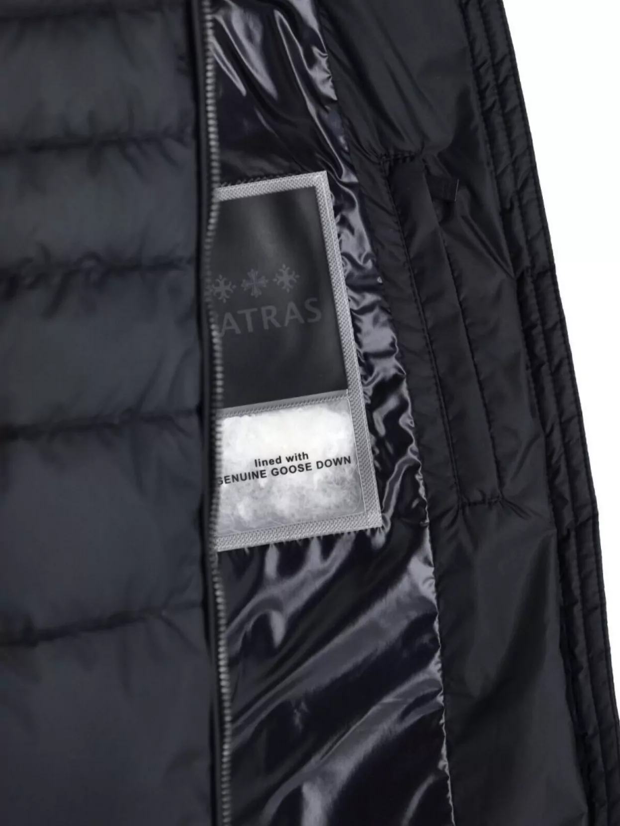 Tatras Quilted Long Jacket High Collar In Blue