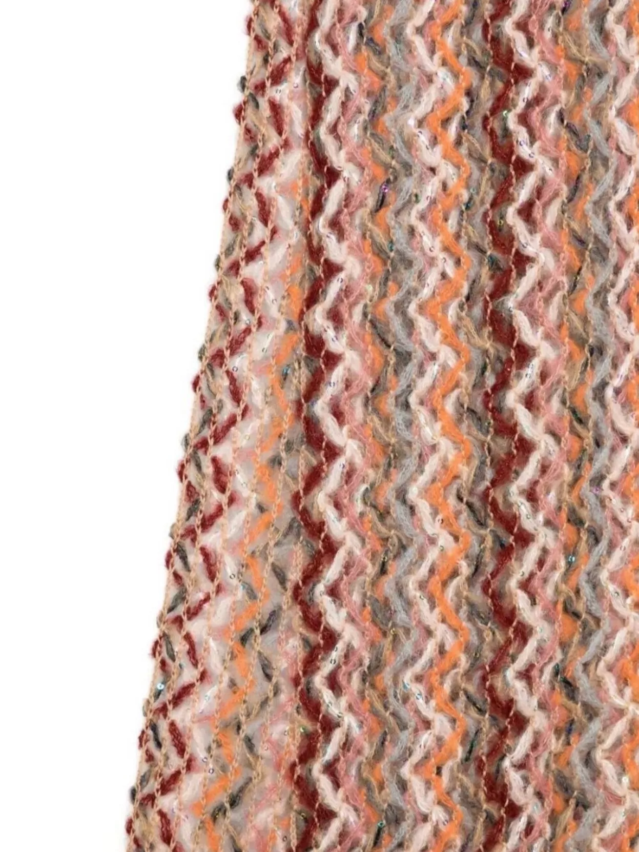 Missoni Textured Fringed Zig-Zag Pattern Scarf