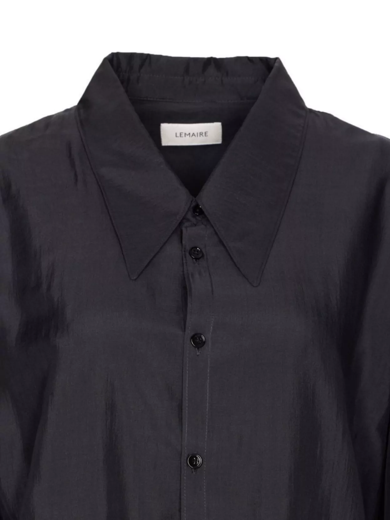 Lemaire Charcoal Pointed Collar Buttoned Cuffs Long Sleeves