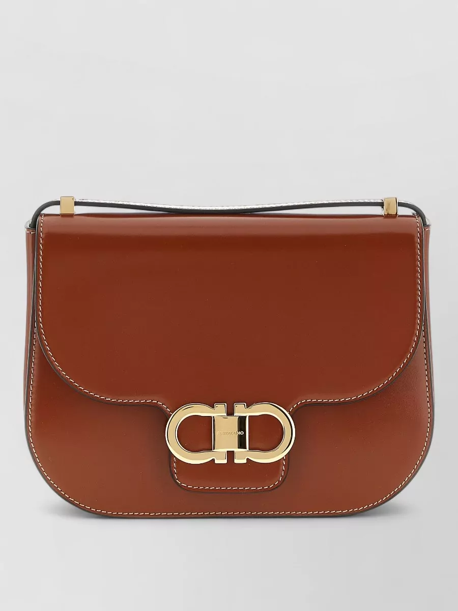 Ferragamo gancini leather shoulder bag
