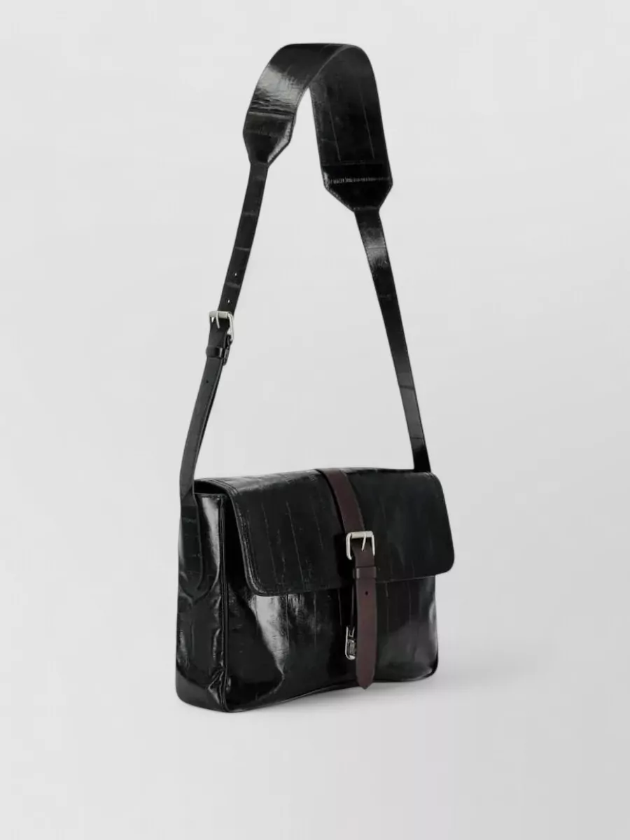 Dries Van Noten Lambskin Paneled Shoulder Bag