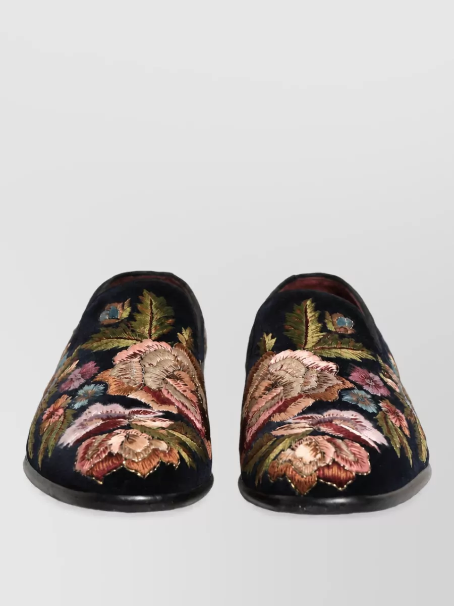 Dolce&Gabbana velvet floral embroidered loafers
