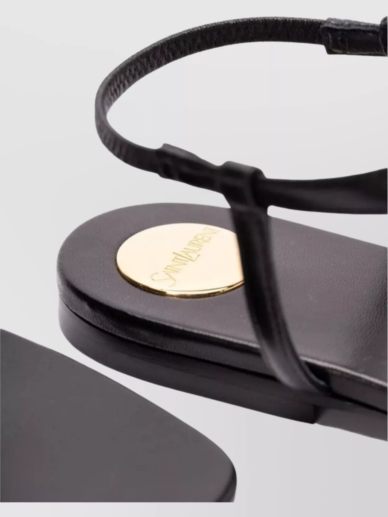 Saint Laurent Smooth Leather Triangular Flat Sandals