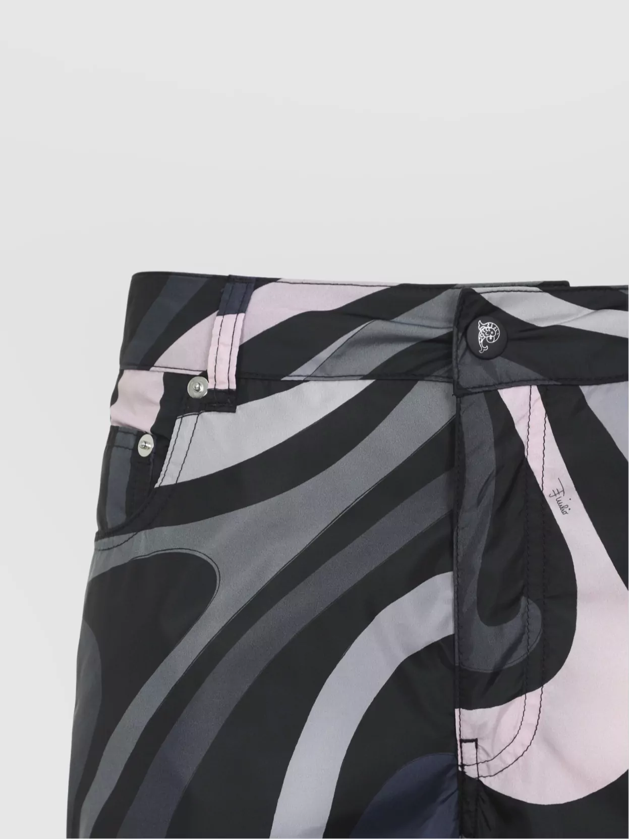 Pucci Flared Trousers With Pockets And Loops In Blue