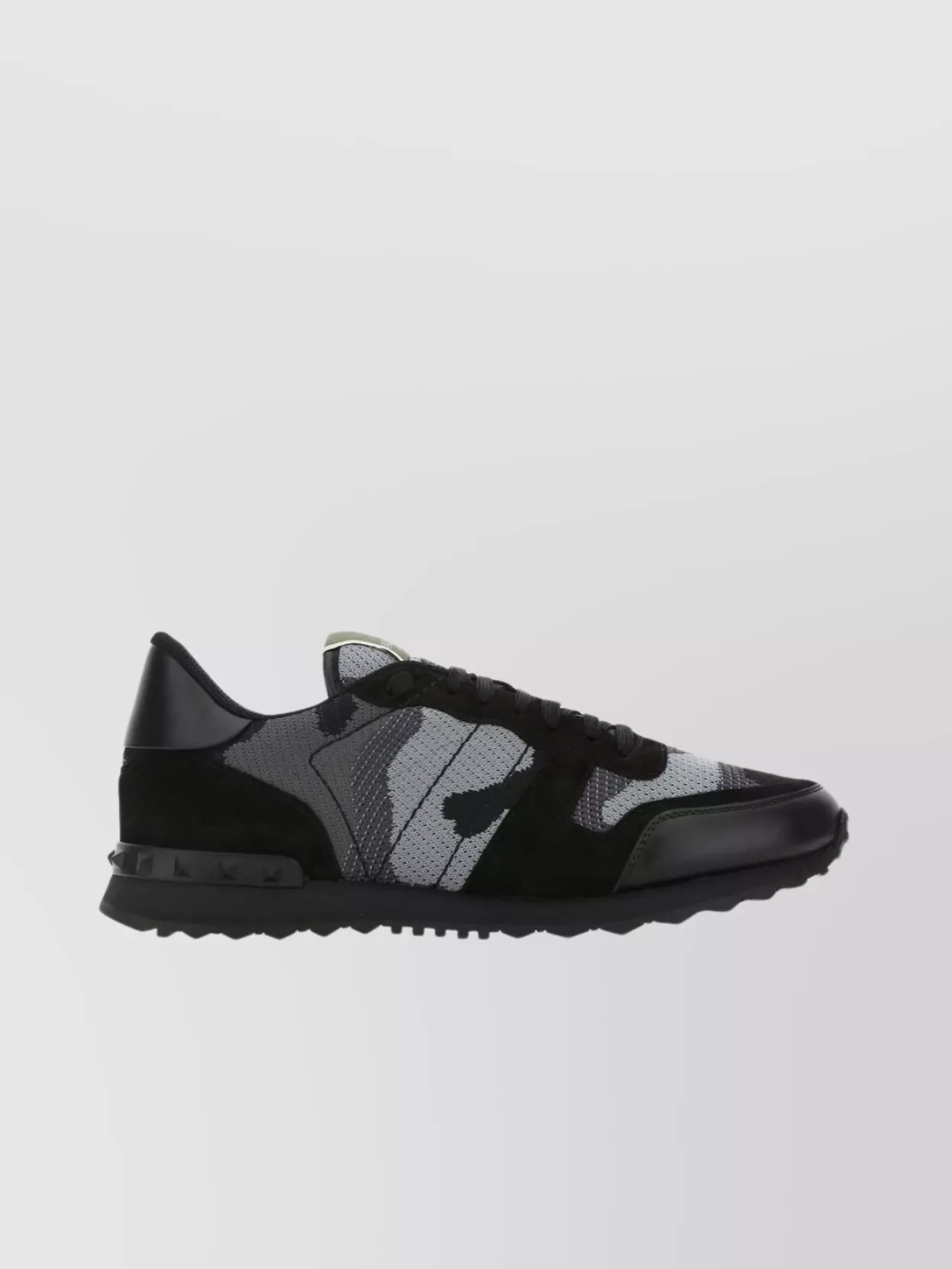 Shop Valentino Multifabric And Leather Camo Rockrunner Sneakers