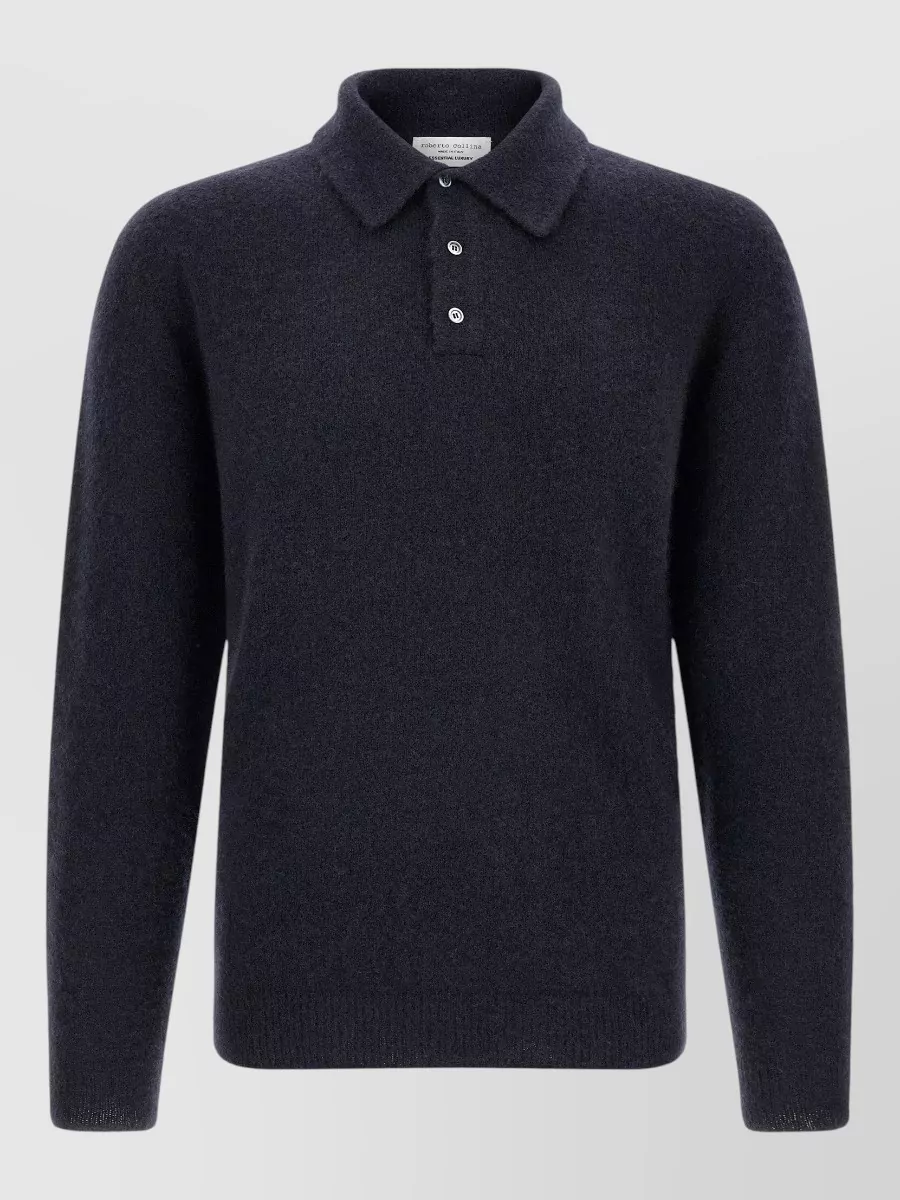 Roberto Collina Cashmere silk long-sleeve polo sweater