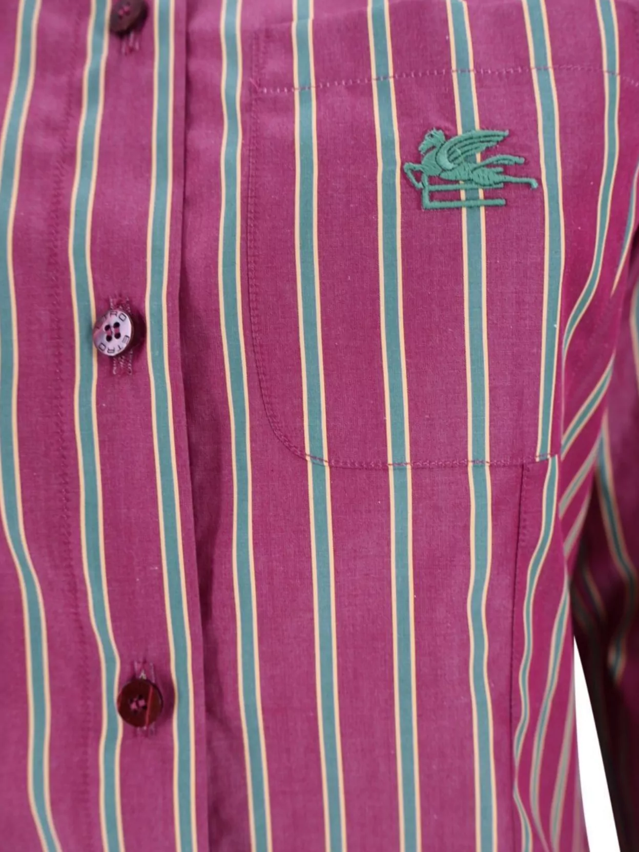 Etro Vintage Striped Collared Long Sleeve Shirt