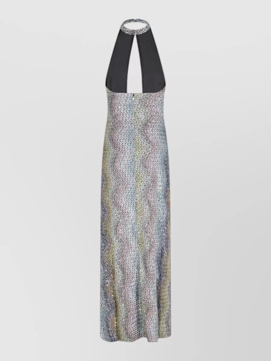 Missoni Halterneck Sleeveless Sequin-Embellished Cutout Maxi Dress