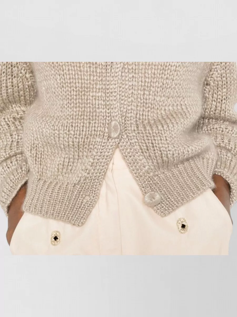 Forte Forte Chunky-Knit Cashmere Silk Mohair Cardigan