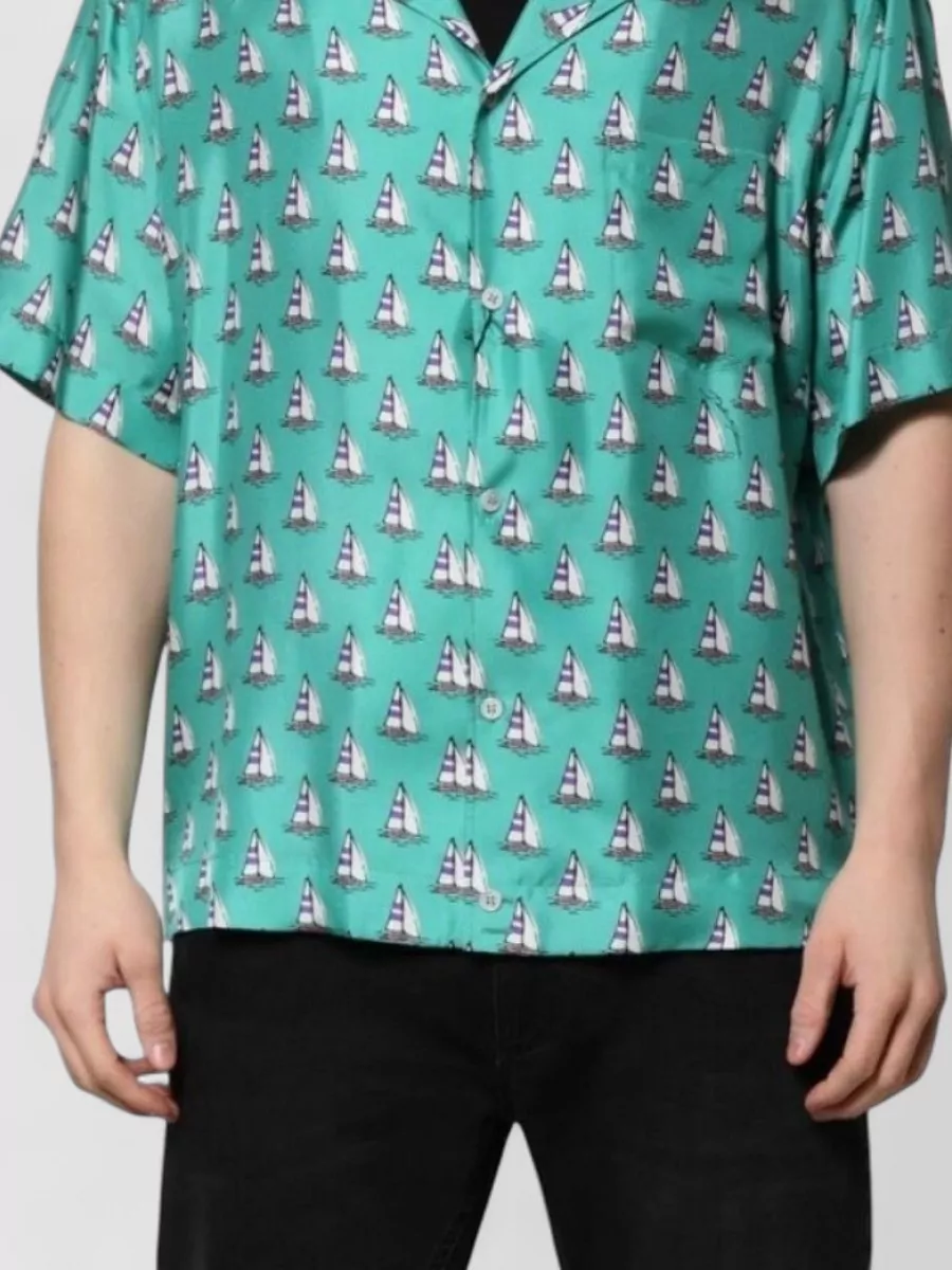Dolce&Gabbana Silk Printed Short-Sleeve Shirt