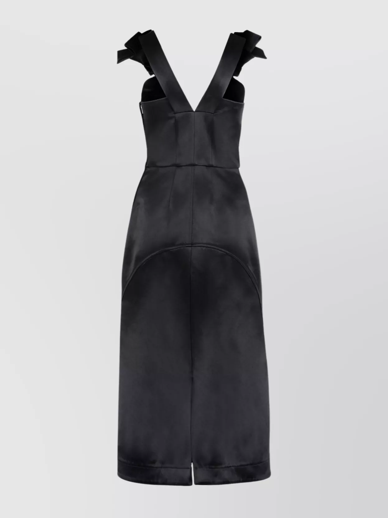 Jil Sander Satin Midi Dress With Bow Accents