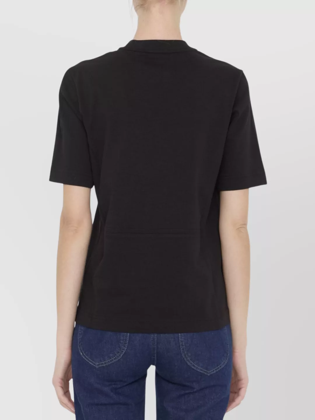 Moncler Cotton Jersey Crewneck T-shirt In Black