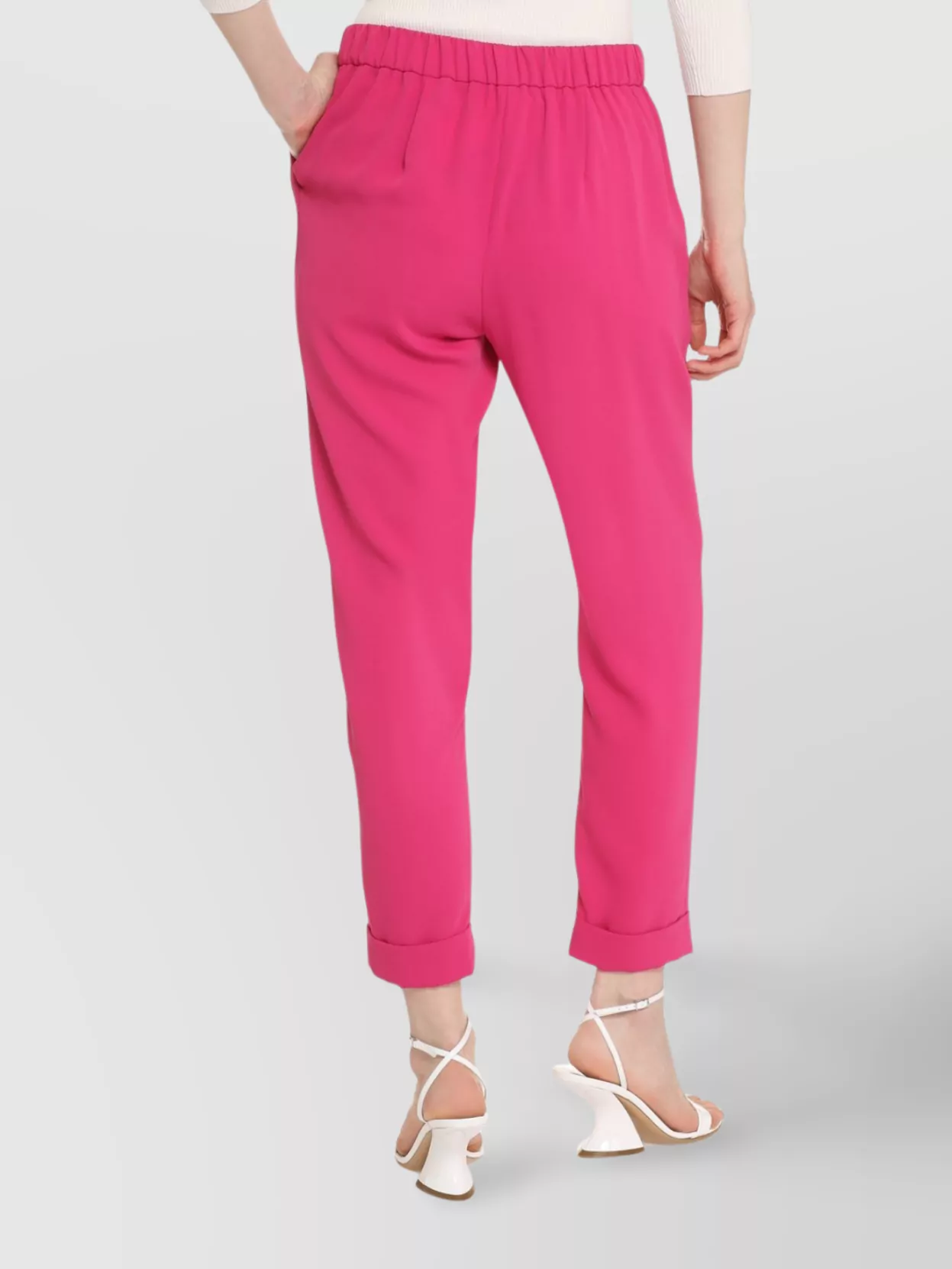 P.a.r.o.s.h High-rise Trousers Crêpe Elastic Waistband