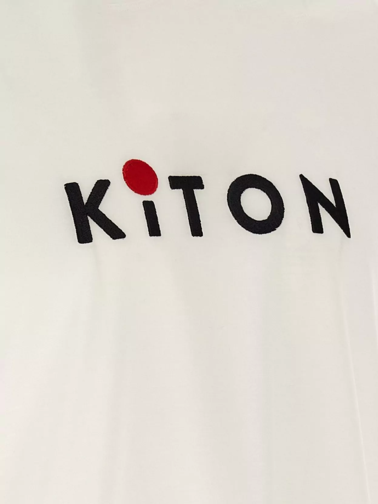 KITON EMBROIDERED LOGO CREW NECK T-SHIRT 