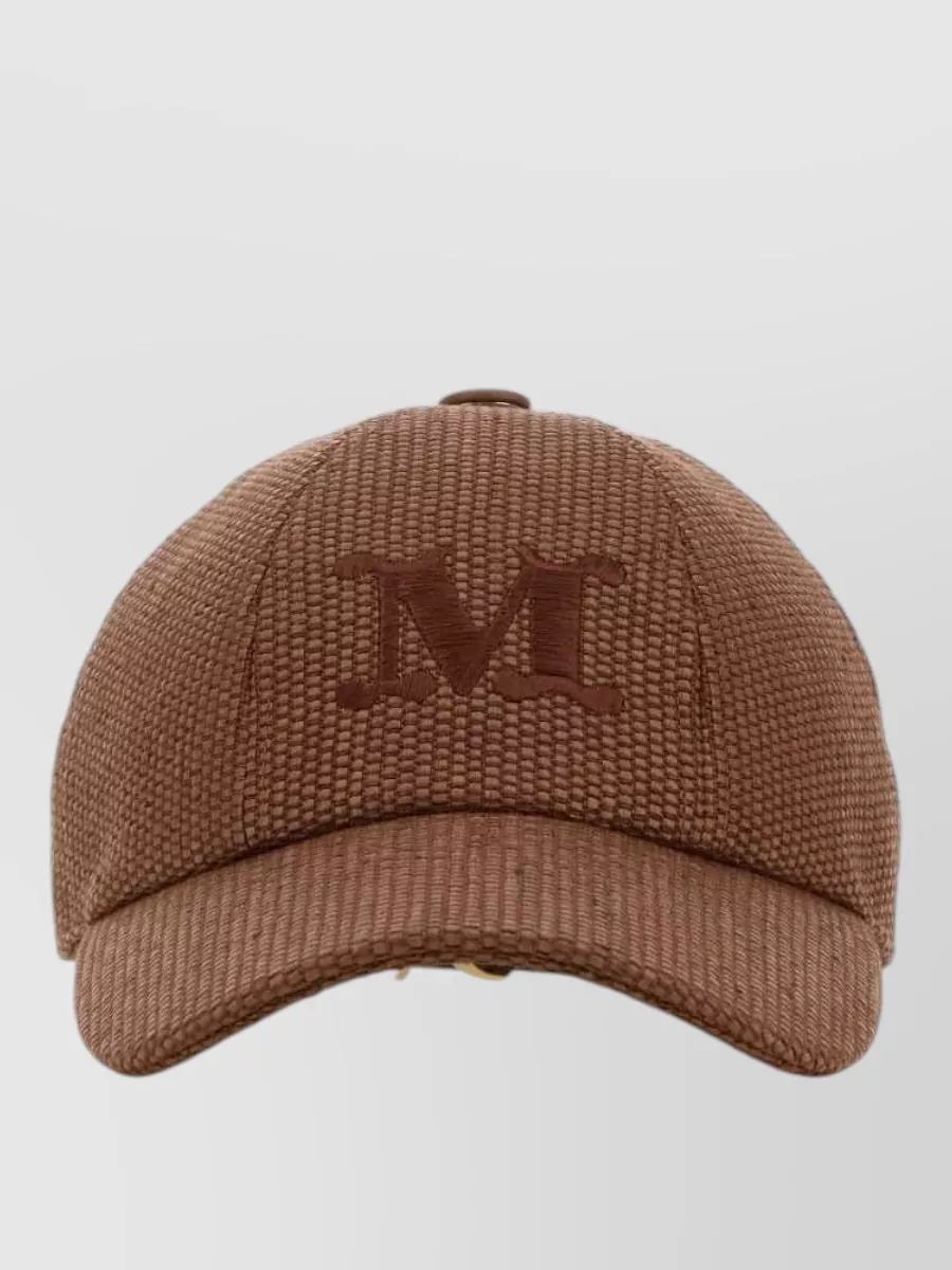 Max Mara raffia-effect baseball cap