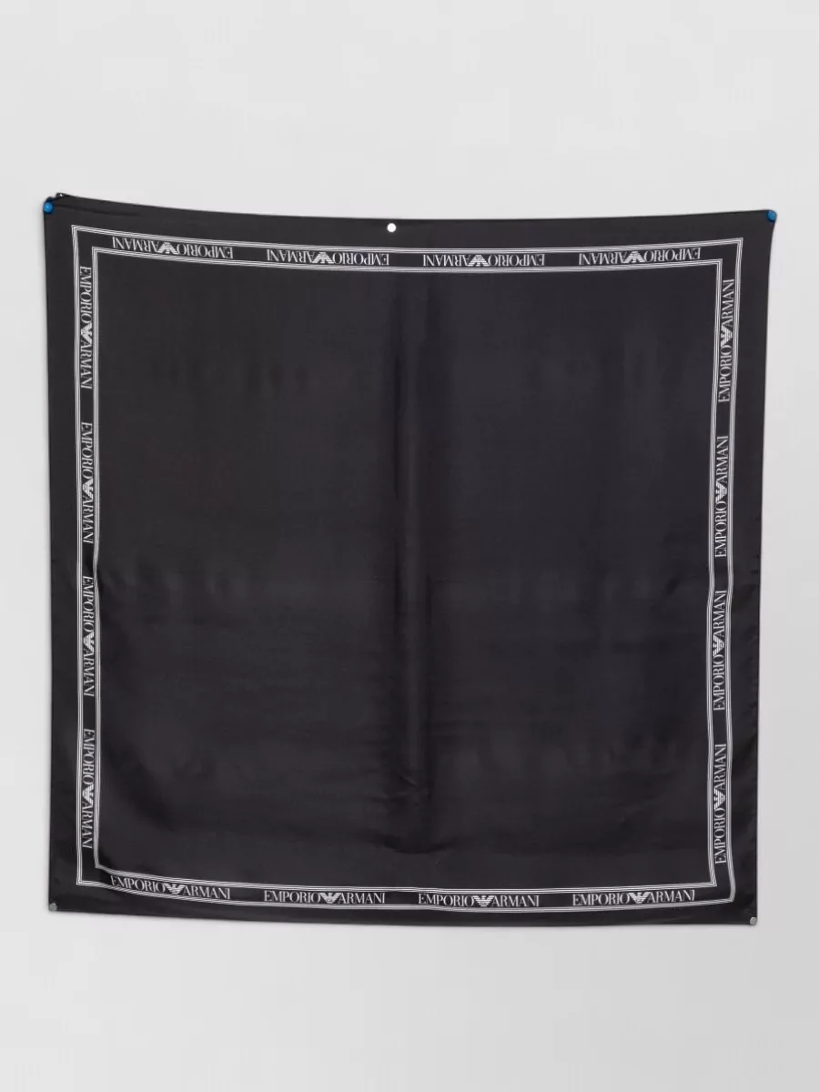 Emporio Armani silk logo-print foulard