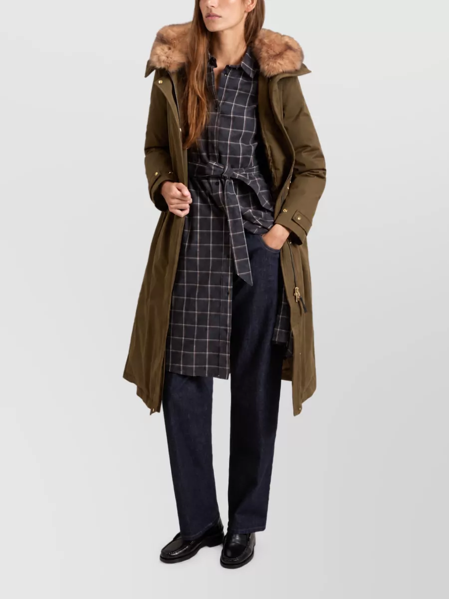 Woolrich Faux Fur Trim Hooded Puffer Jacket