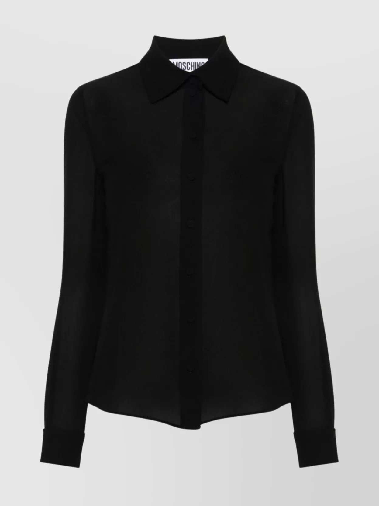 Shop Moschino Silk Top Pleated Detail Buttoned Cuffs