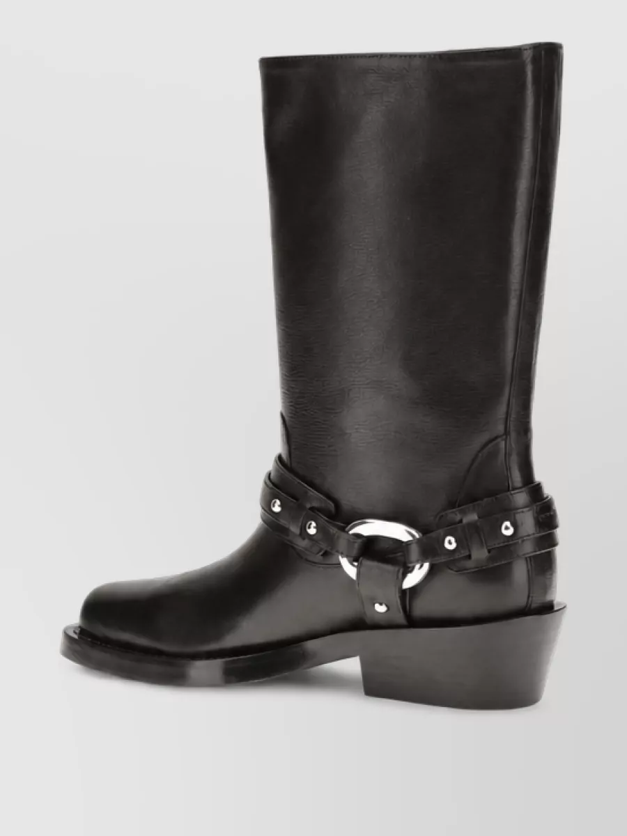 Paco Rabanne Calf Leather Mid-Calf Boots