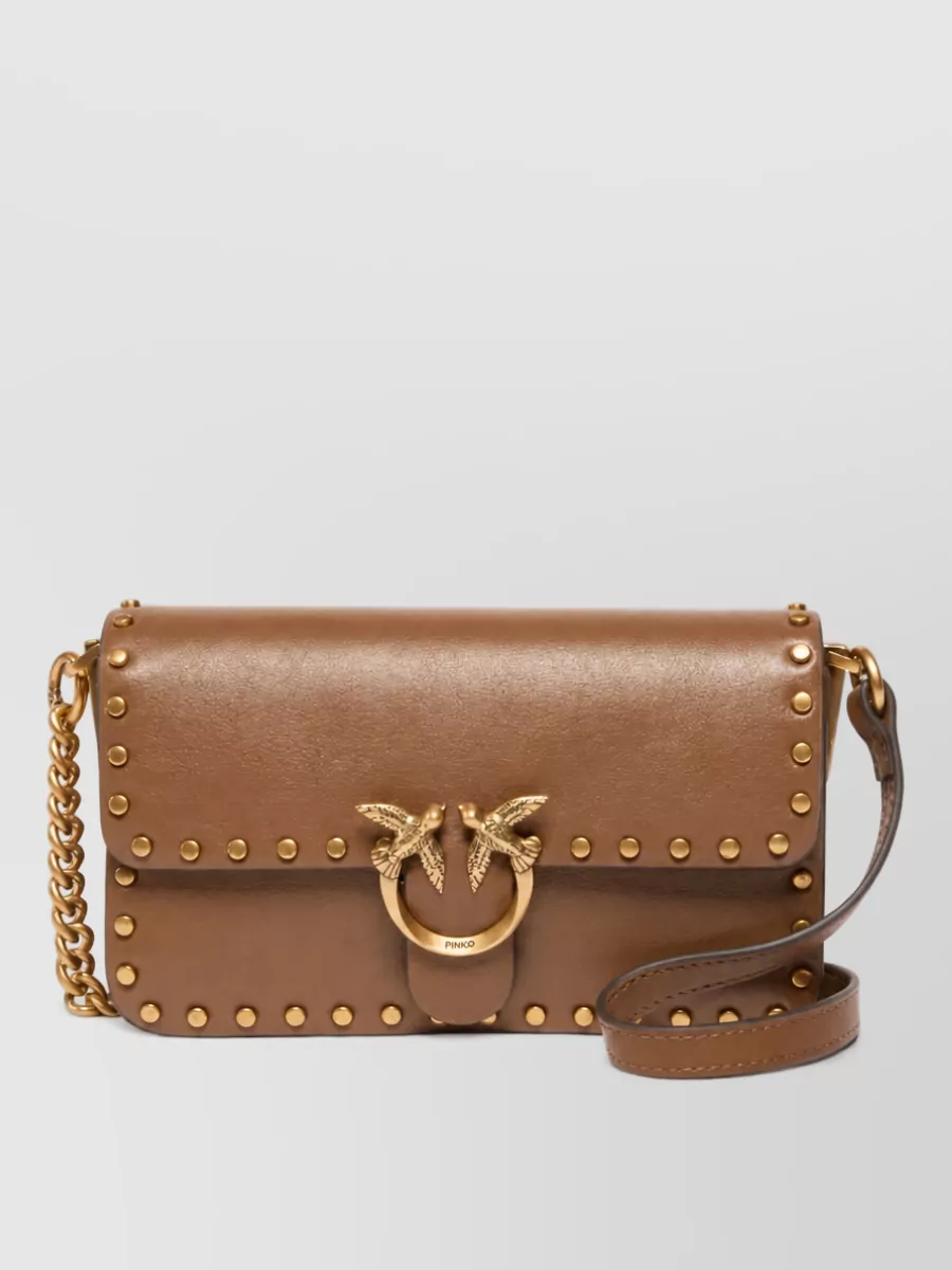Pinko love bag one leather clutch bag
