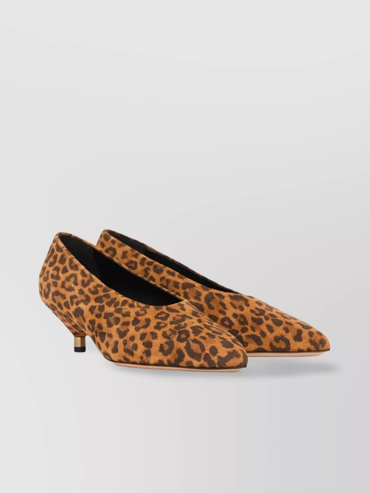Isabel Marant Kitten Heel Pointed Toe Leopard Print Pumps