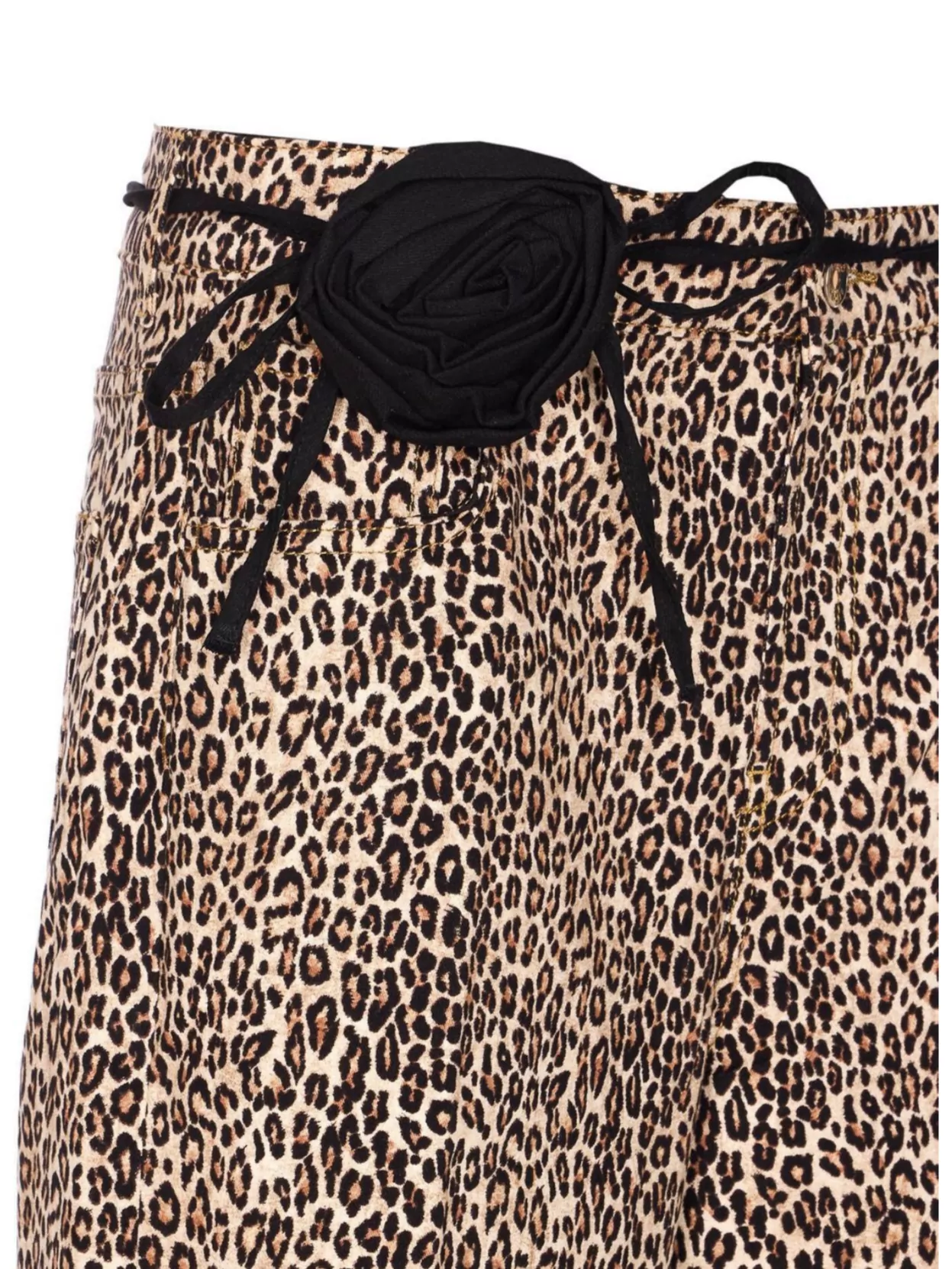 Liu •jo Trousers Animal Print Roses Detail In Brown