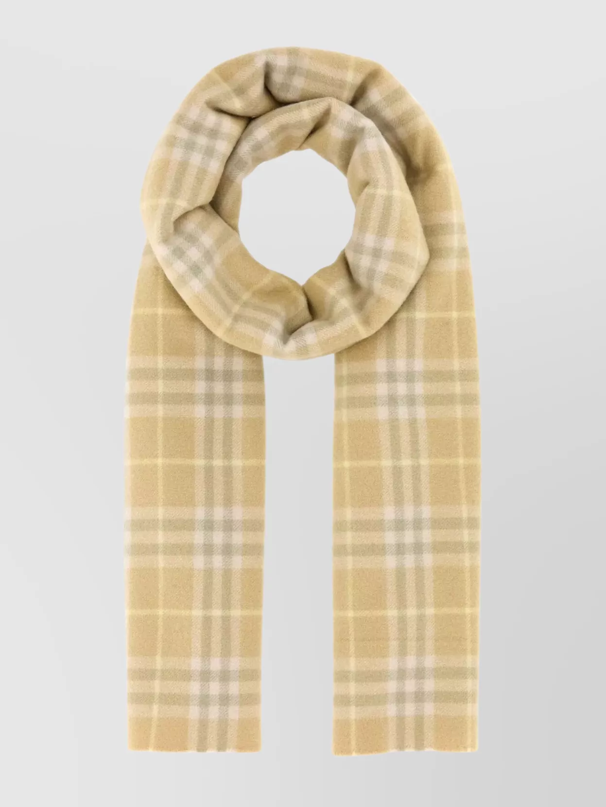 Shop Burberry Embroidered Checks Cashmere Scarf In Beige