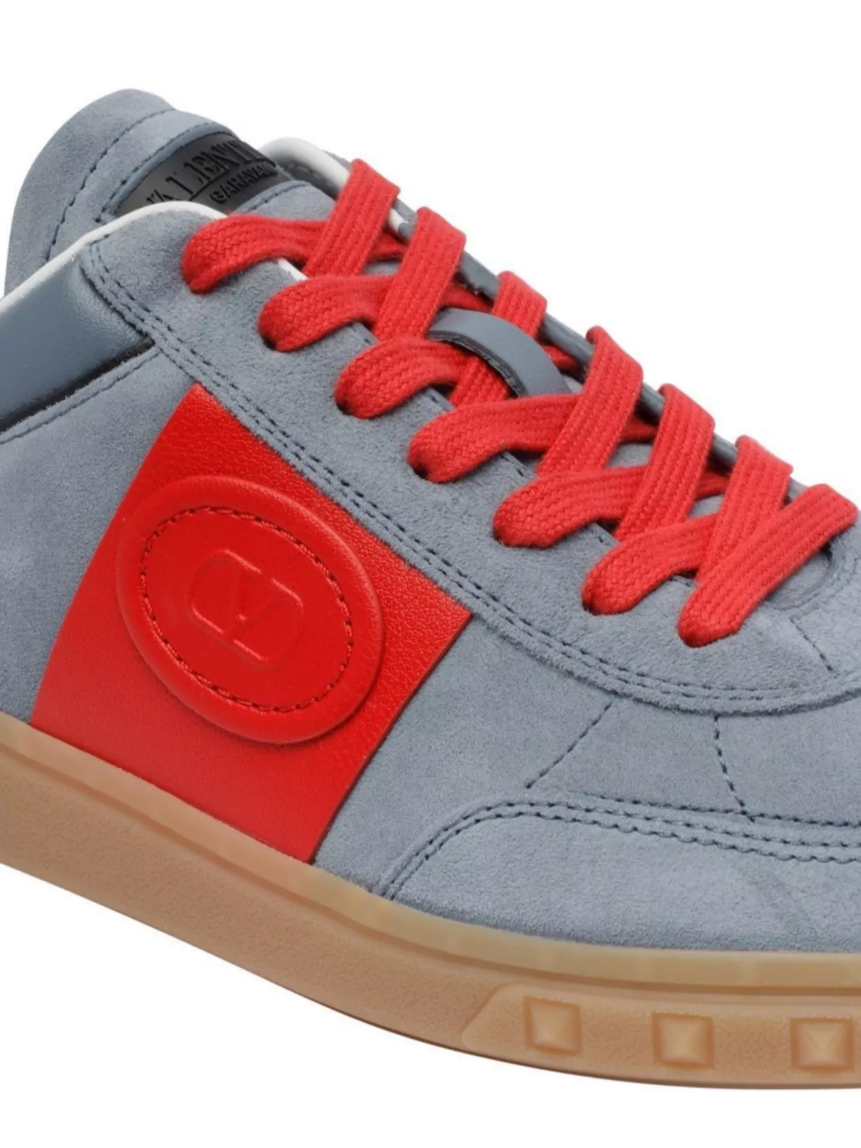 Valentino Garavani Men Upvillage Low Top Sneaker In Split Leather And Calfskin Nappa Leather