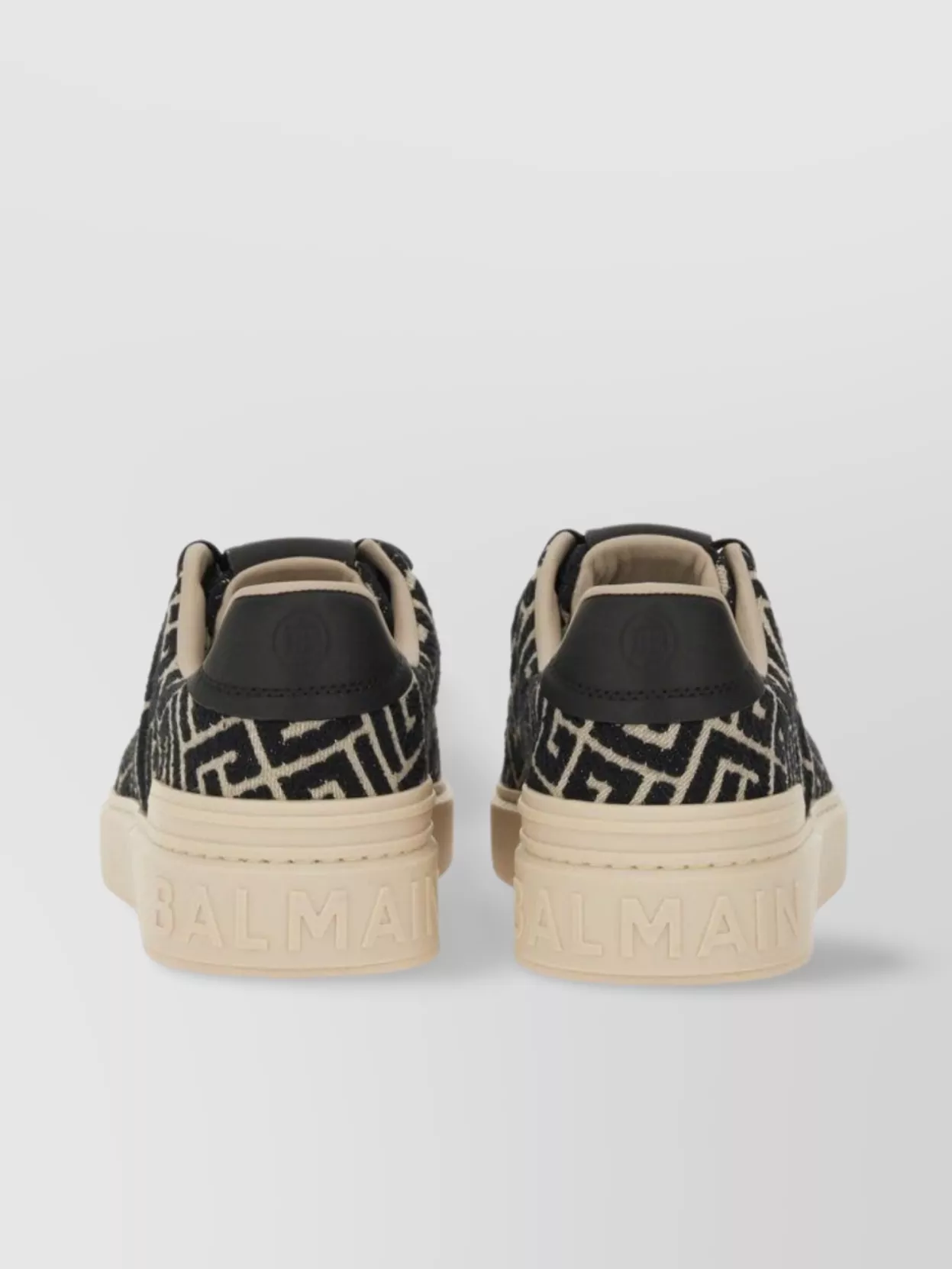 Balmain Low-Top Round Toe Rubber Sole Sneakers