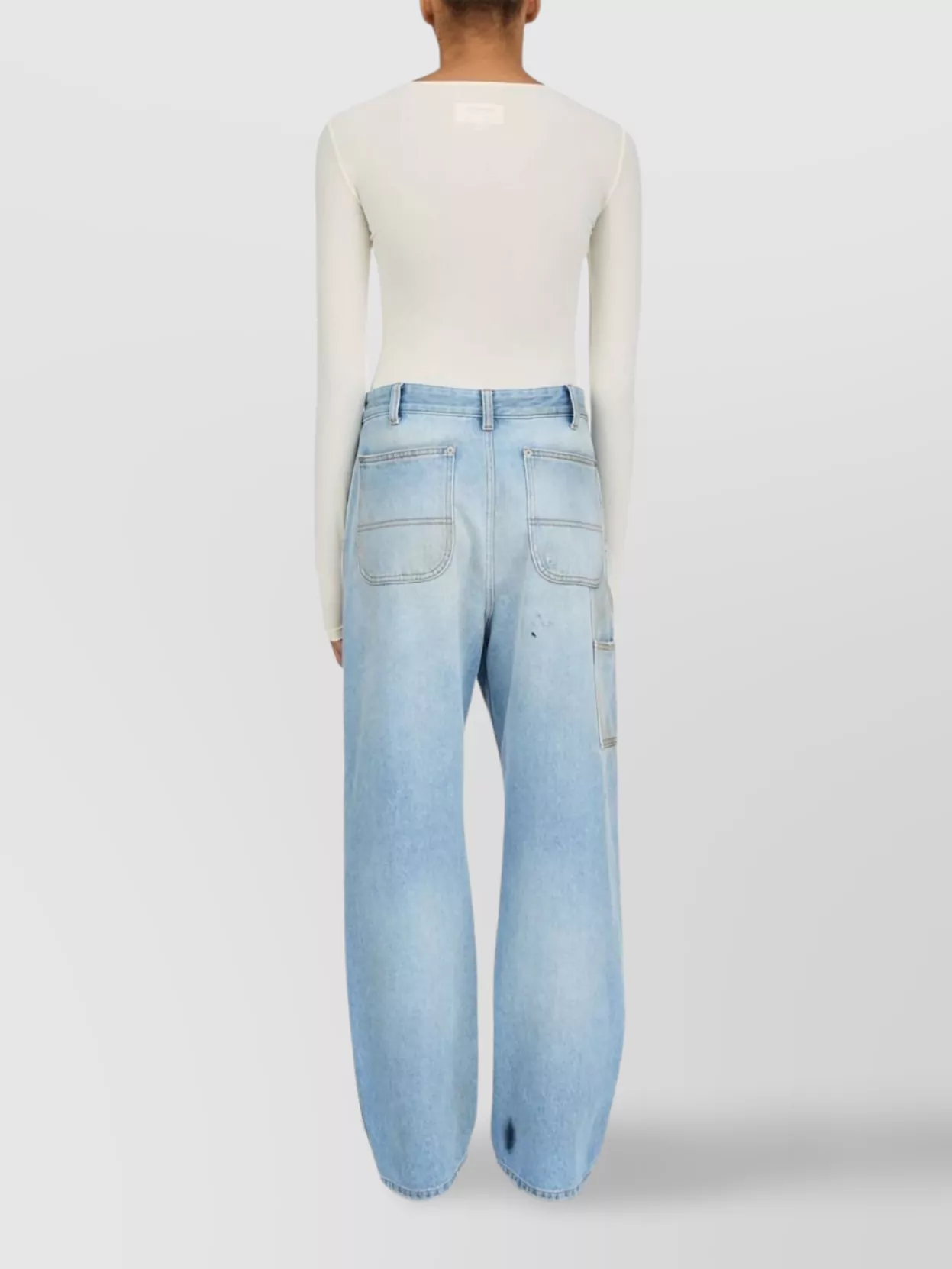 Mm6 Maison Margiela Distressed Denim Trousers With Pockets
