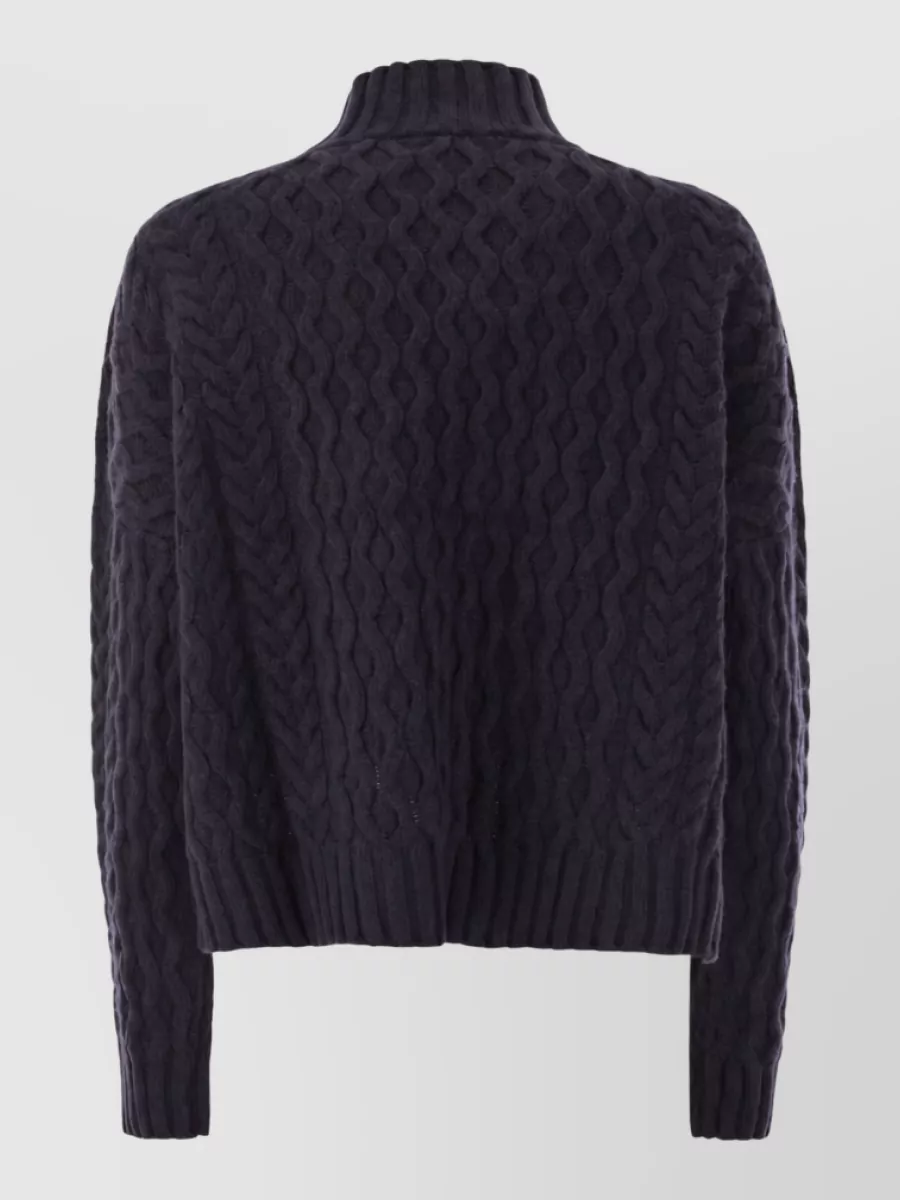 Weekend Max Mara Cable-Knit Wool Mock-Neck Jumper