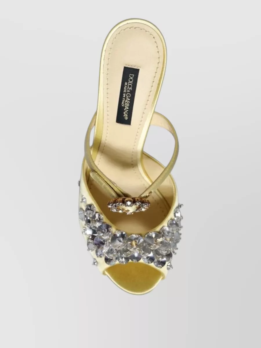 Dolce&Gabbana Crystal-Embellished Satin Mules
