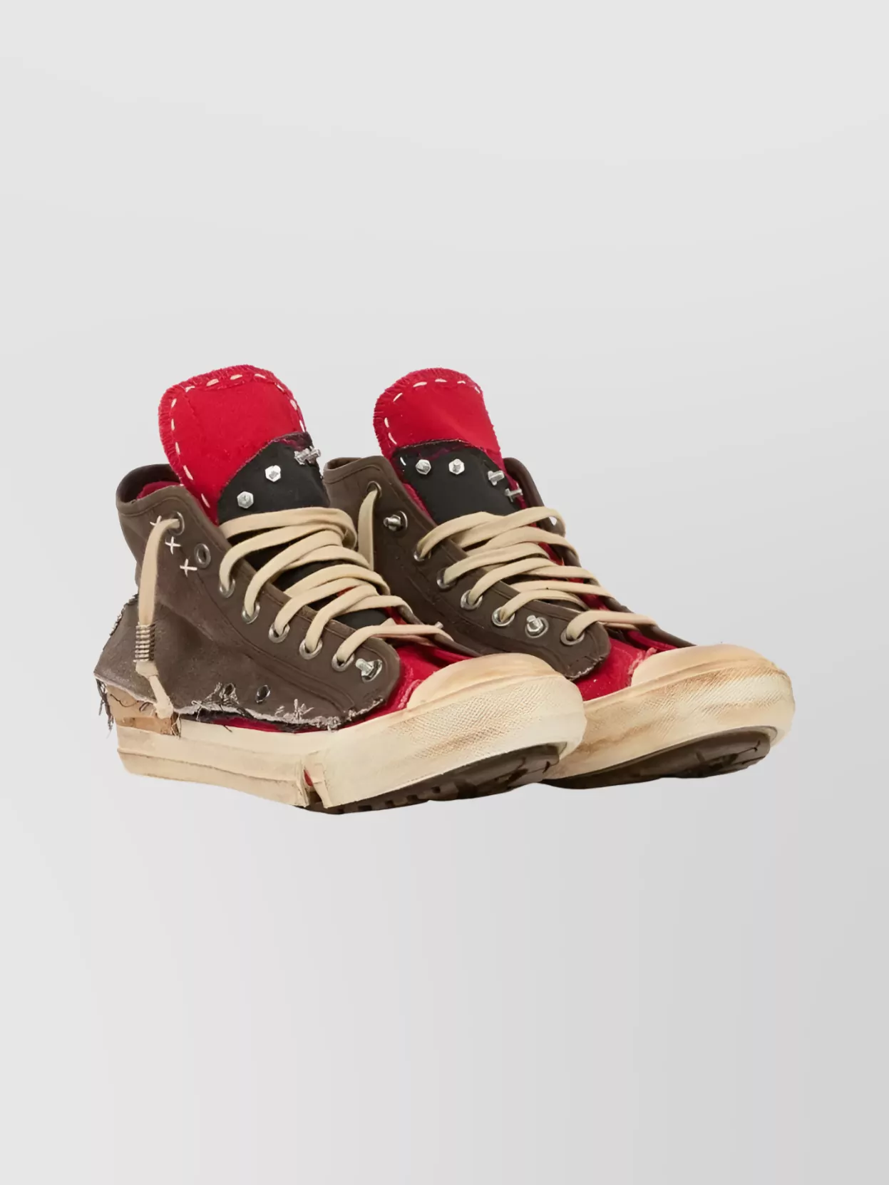 Maison Margiela High-top Sneakers Featuring Contrast Stitching In Animal Print