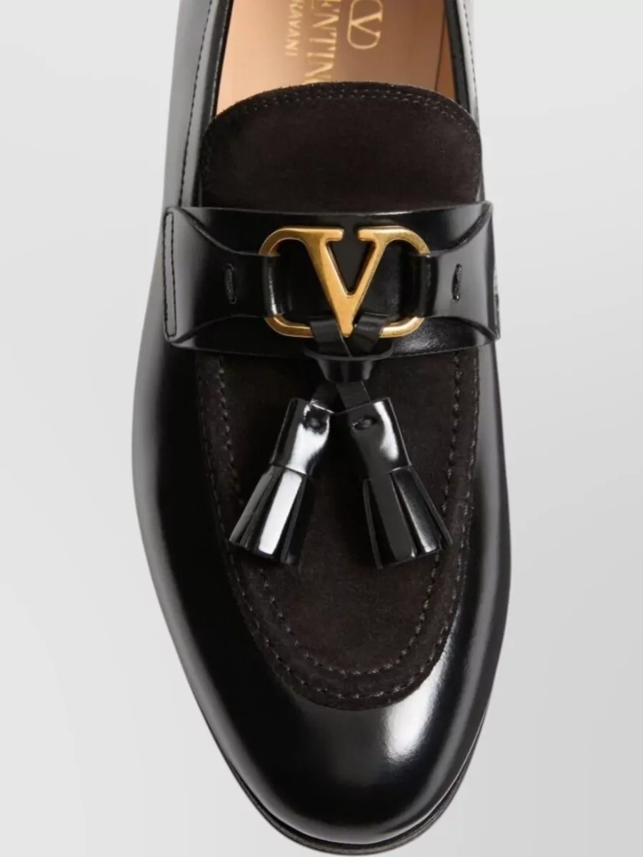 Valentino Garavani Vaniteux Leather Loafers Tassel Round Toe