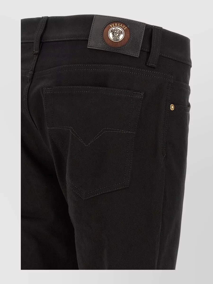 Versace Medusa Embroidery Straight-Leg Jeans