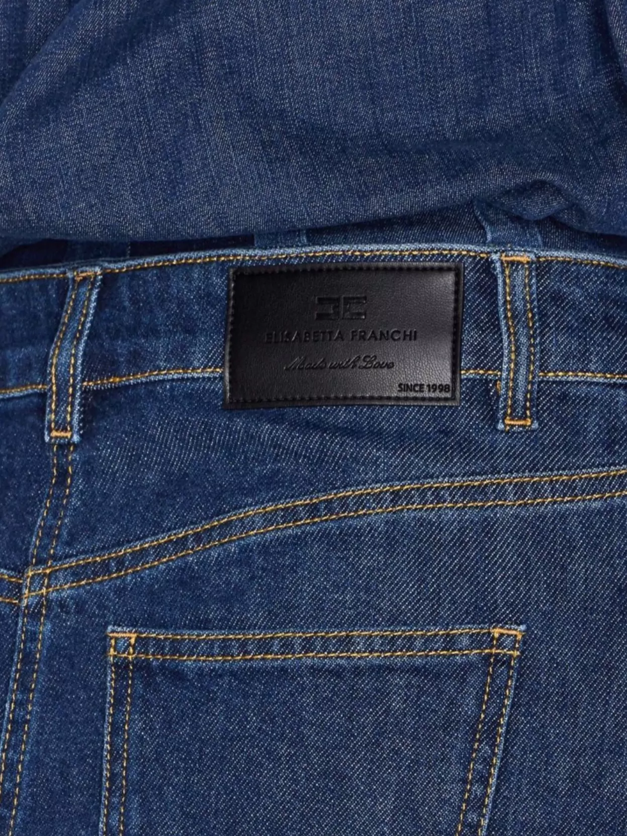 Elisabetta Franchi Denim Dress With Back And Chest Pockets