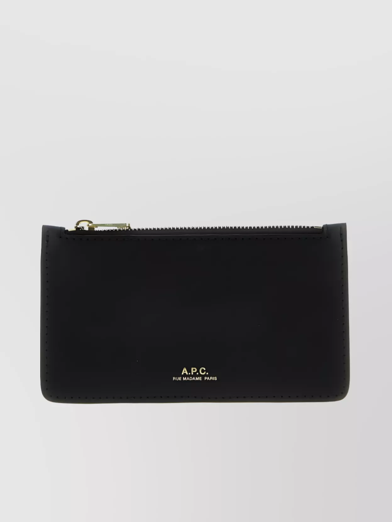 Shop Apc Compact Logo Zip Wallet In Black