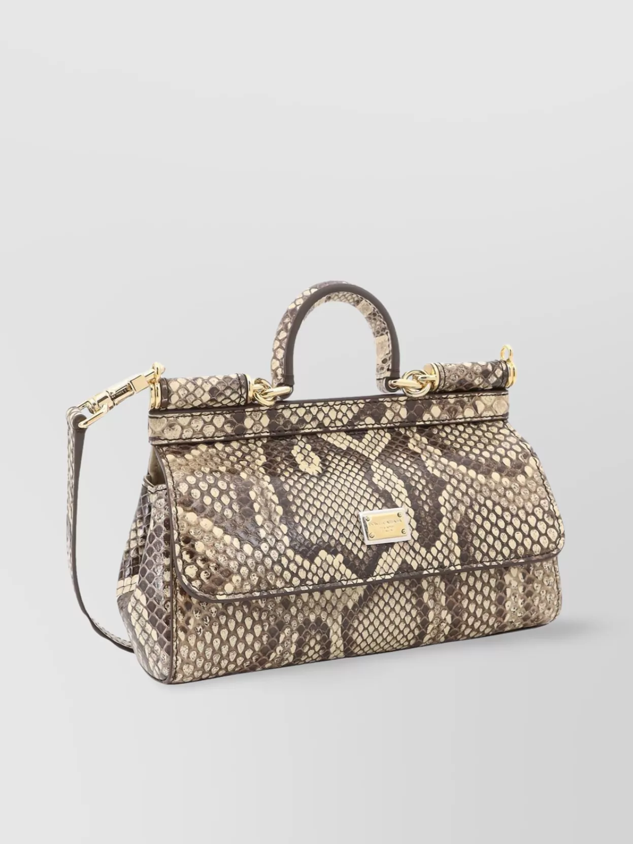 Dolce&Gabbana Animalier Print Leather Tote Bag