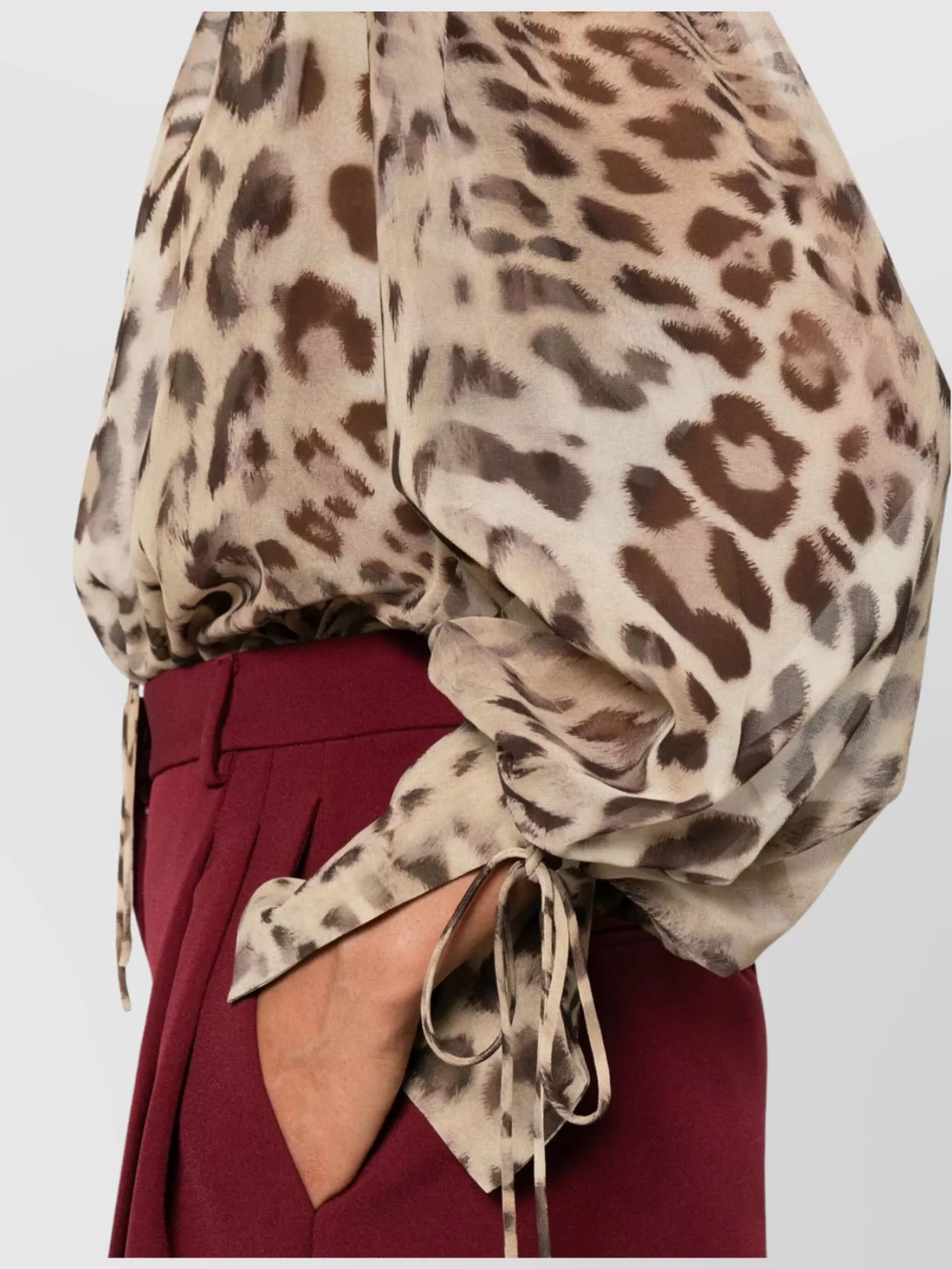 The Andamane Animal Print Blouse Tie Detail In Animal Print